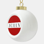 Eenvoudige Red Jolly Modern Typografie Keramische Bal Ornament (Rechts)