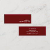Eenvoudige Red Minimalist Education Consultant Mini Visitekaartje (Voorkant / Achterkant)