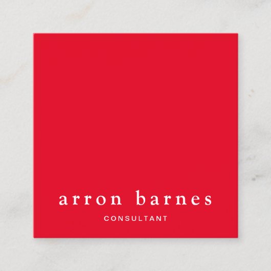Eenvoudige Red Modern Professional-minimalist Vierkante Visitekaartje (Voorkant)