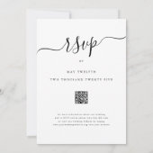 Eenvoudige Red Rose Elegant Script QR Code Wedding Kaart (Achterkant)