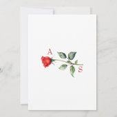 Eenvoudige Red Rose Wedding Details behuizing Kaart (Achterkant)