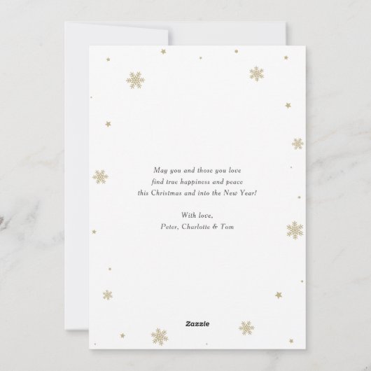 Eenvoudige Red Snow-fotografie voor prettige kerst Feestdagenkaart (Achterkant)