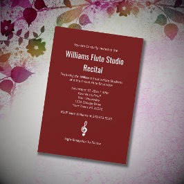 Eenvoudige Red Treble Clef fluit muziek overweging Kaart