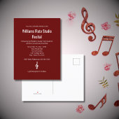 Eenvoudige Red Treble Clef Music Studio Overweging Uitnodiging Briefkaart