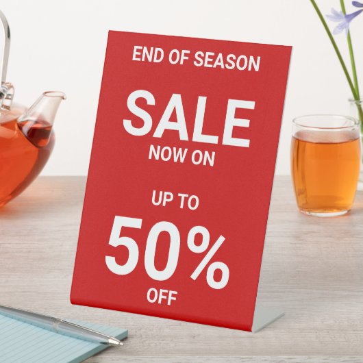 Eenvoudige Red White Business Promotionele Sale Reclamebord Met Voetstuk (Insitu)