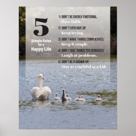 Eenvoudige regels voor een gelukkig leven poster