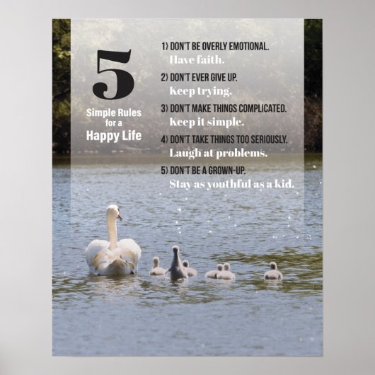Eenvoudige regels voor een gelukkig leven poster (Voorkant)