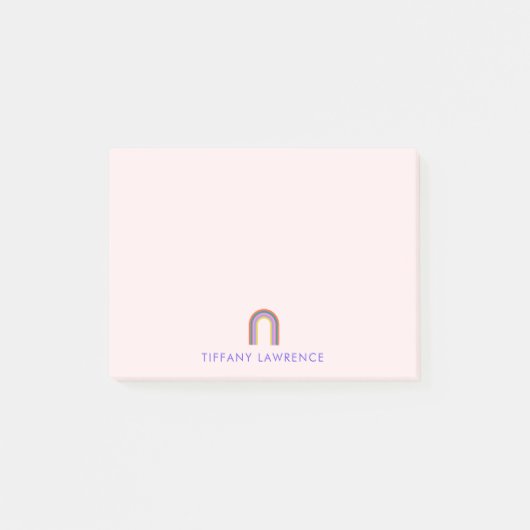 Eenvoudige regenboog Blush Pink gepersonaliseerd Post-it® Notes (Voorkant)