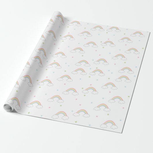 Eenvoudige regenboog cadeaupapier (Uitgerold)