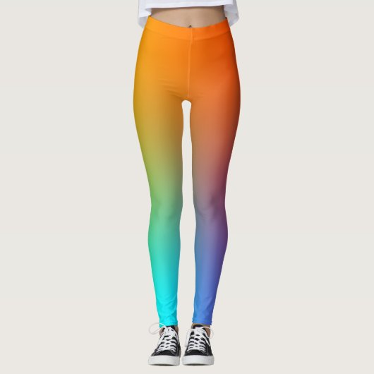 Eenvoudige regenboog kleurrijk leggings (Voorkant)