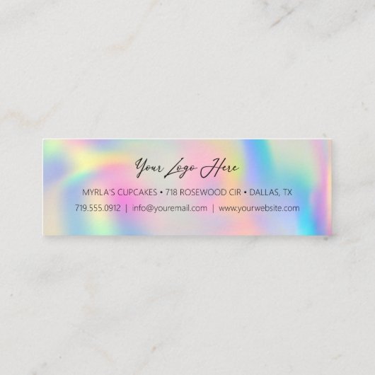 Eenvoudige regenboog van klanten met hart klantenkaartje (Achterkant)