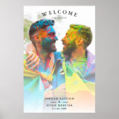 Eenvoudige regenboogkleuren LGBT Weddenschap met p Poster (Voorkant)