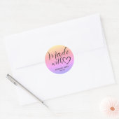 Eenvoudige regenboogminimalist met liefdeshart ronde sticker (Envelop)