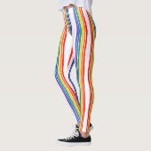 Eenvoudige regenboogstrepen Maandelijkse Leggings (Links)