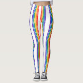 Eenvoudige regenboogstrepen Maandelijkse Leggings (Voorkant)