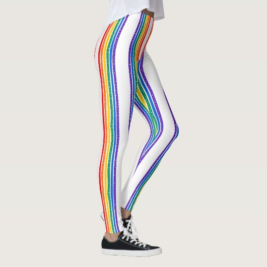 Eenvoudige regenboogstrepen Maandelijkse Leggings (Rechts)