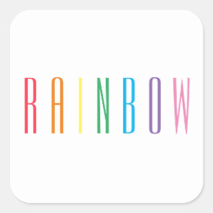 Eenvoudige regenboogvierkant Stickers