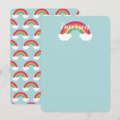 Eenvoudige regenboogwolken Kinder Bedankkaart (Voorkant / Achterkant)