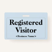 Eenvoudige "Registered Visitor"-badge Badge (Voorkant)