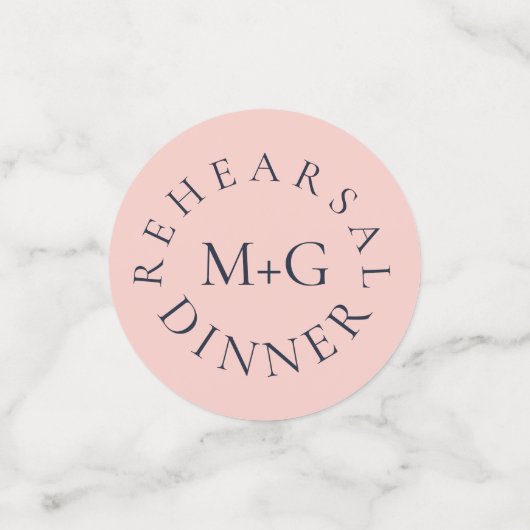 EENVOUDIGE REHEARSAL DINER OXFORD BLUE EN BABY PIN CONFETTI (Kleine voorkant)