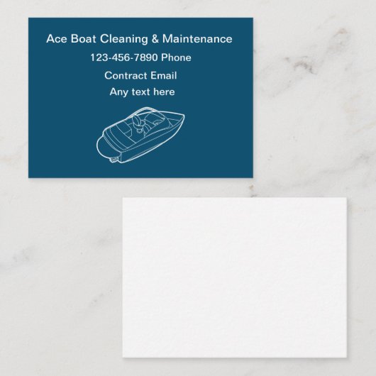 Eenvoudige reiniging en onderhoud van de boot visitekaartje (Voorkant / Achterkant)