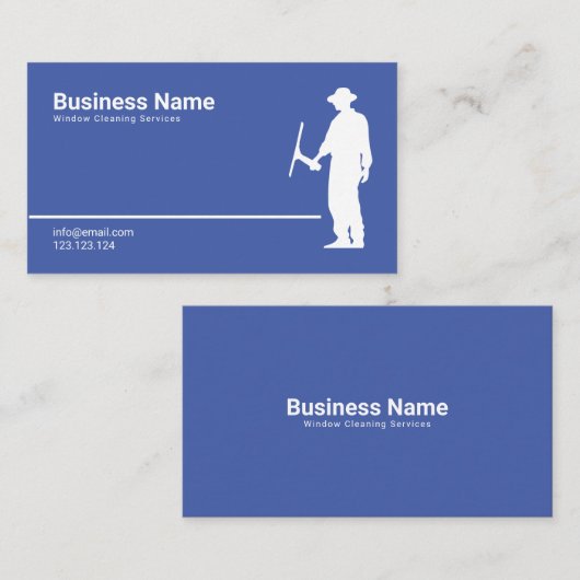 Eenvoudige reiniging van witte en blauwe vensters visitekaartje (Voorkant / Achterkant)