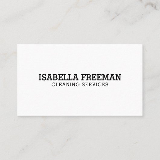 Eenvoudige reinigingsservice voor witte en zwarte visitekaartje (Achterkant)