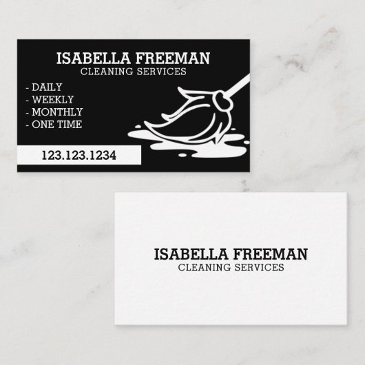 Eenvoudige reinigingsservice voor witte en zwarte  visitekaartje (Voorkant / Achterkant)