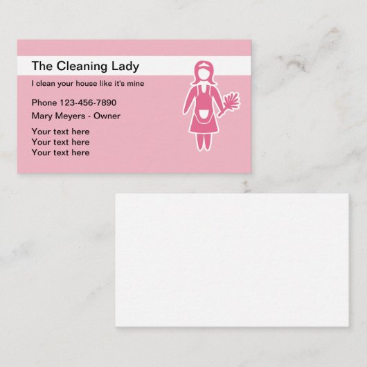 Eenvoudige reinigingsservices visitekaartje (Voorkant / Achterkant)