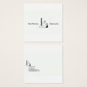 Eenvoudige reinigingsservices voor tekst in wit en vierkante visitekaartjes (Voorkant /achterkant)