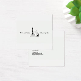 Eenvoudige reinigingsservices voor tekst in wit en vierkante visitekaartjes