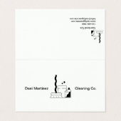 Eenvoudige reinigingsservices voor tekst in wit en visitekaartje (Buitenkant ongevouwen)