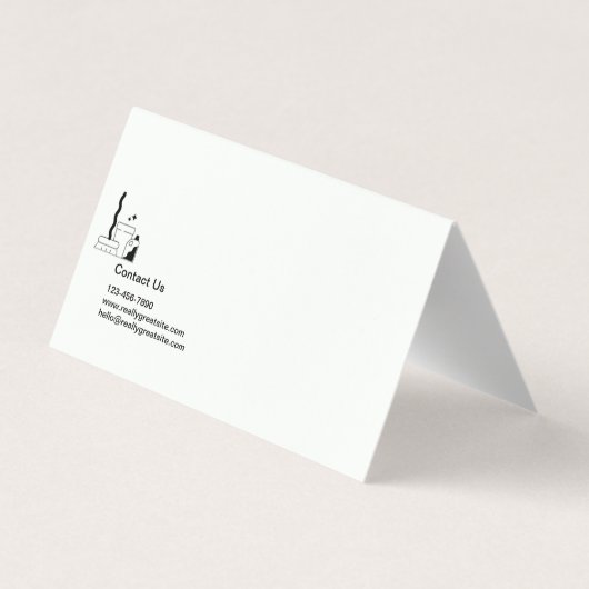 Eenvoudige reinigingsservices voor tekst in wit en visitekaartje (Achterkant)