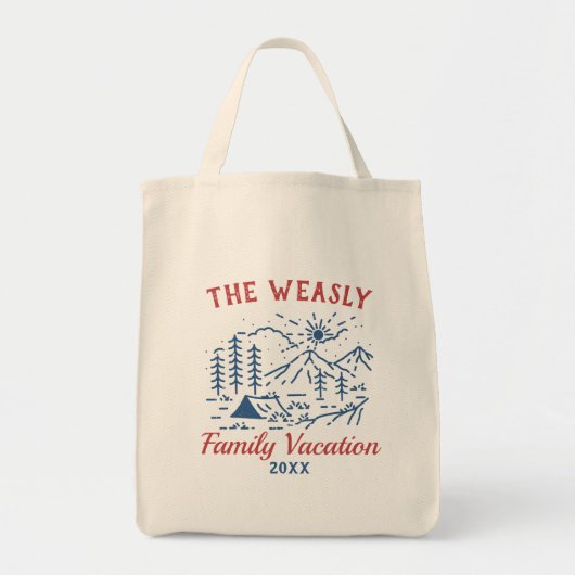 Eenvoudige reis op weg naar de Camping Family Tote Bag (Voorkant)