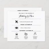 Eenvoudige reisroute voor zwarte en witte bruiloft (Voorkant / Achterkant)