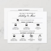 Eenvoudige reisroute voor zwarte en witte bruiloft (Voorkant / Achterkant)