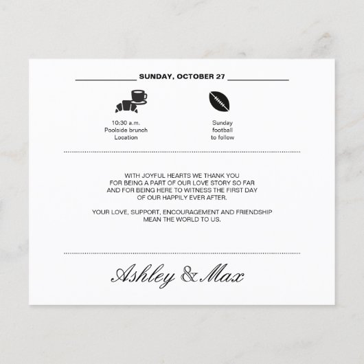 Eenvoudige reisroute voor zwarte en witte bruiloft (Achterkant)