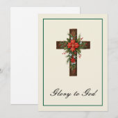 Eenvoudige Religie Christelijk Kruis Kerst Jezus Feestdagenkaart (Voorkant / Achterkant)