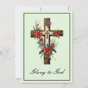 Eenvoudige Religie Christelijk Kruis Kerst Jezus Feestdagenkaart