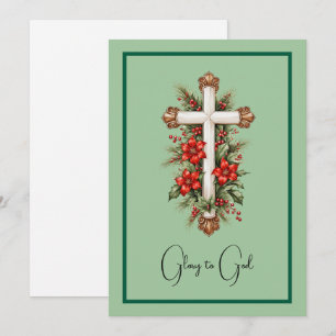 Eenvoudige Religie Christelijk Kruis Kerst Jezus Feestdagenkaart