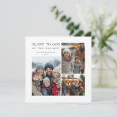 Eenvoudige religieuze glorie aan God Kerstmis 5 Fo Feestdagenkaart (Staand voorkant)