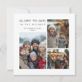 Eenvoudige religieuze glorie aan God Kerstmis 5 Fo Feestdagenkaart (Voorkant)
