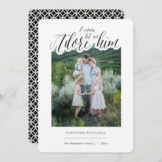 Eenvoudige religieuzen houden van hem kerst Kaart (Voorkant / Achterkant)