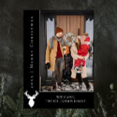 Eenvoudige Rendier Kerstkaart | Zwart