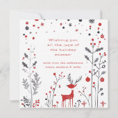 Eenvoudige Rendieren Familie Foto Kerst Kaart (Achterkant)