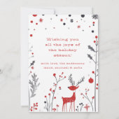 Eenvoudige Rendieren Familie Foto Kerst Kaart (Achterkant)