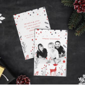 Eenvoudige Rendieren Familie Foto Kerst Kaart