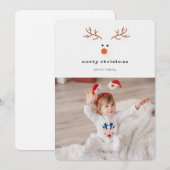 Eenvoudige rendiervakantiefotokaart feestdagenkaart (Voorkant / Achterkant)