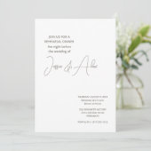 Eenvoudige repetitie diner uitnodiging (Staand voorkant)