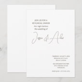 Eenvoudige repetitie diner uitnodiging (Voorkant / Achterkant)